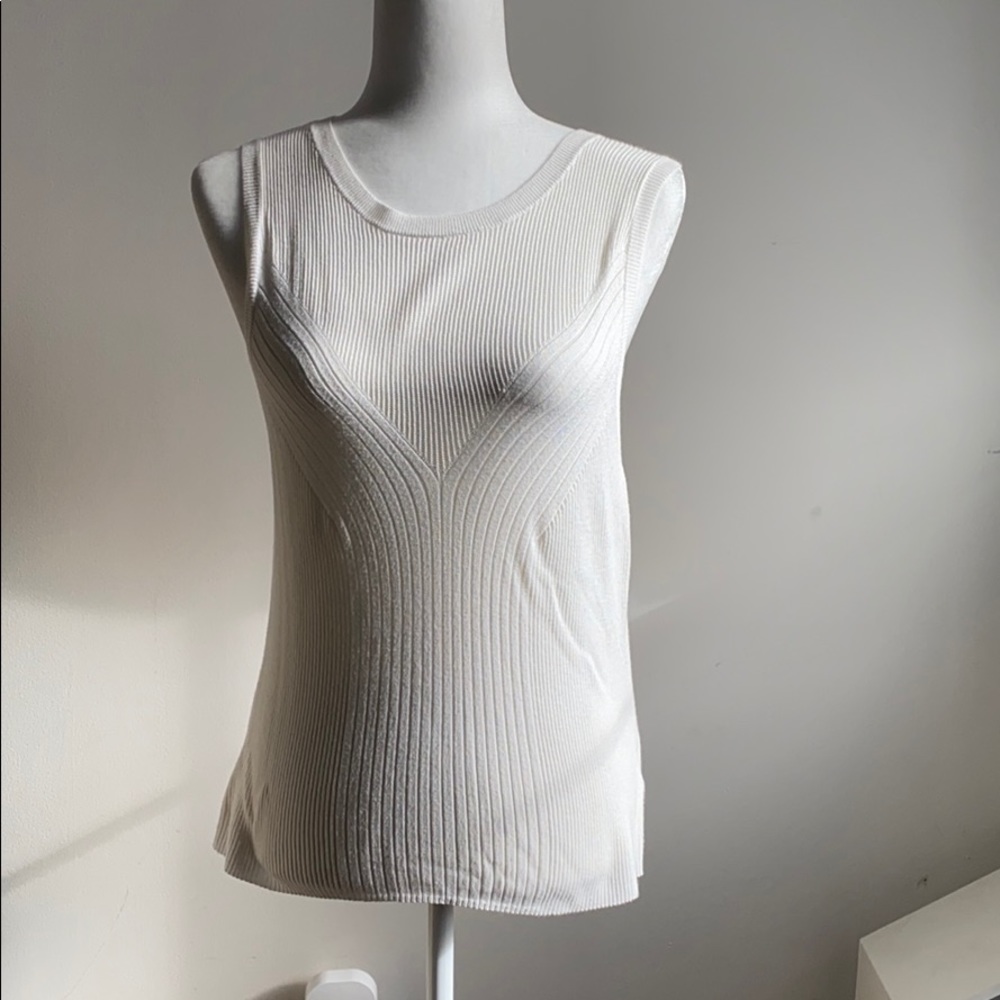 Off white knit sleeveless top